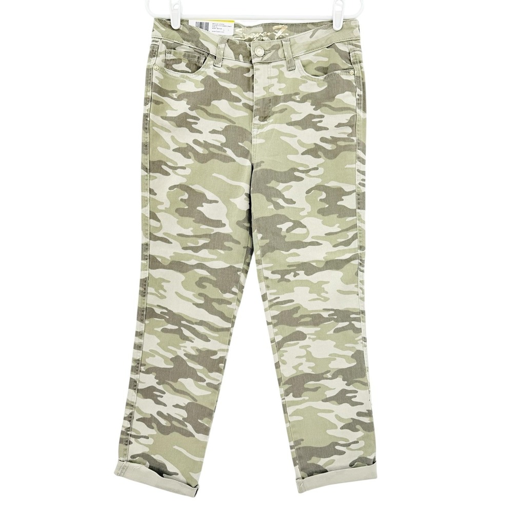 Seven7 Women's Boyfriend Jeans Size 4 Cucumber Camo Weekend Jean Easy Fit NWT